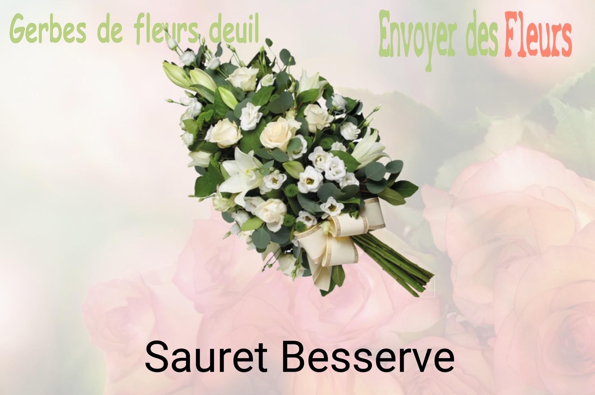 Gerbe de fleurs de deuil livrée à Sauret-Besserve